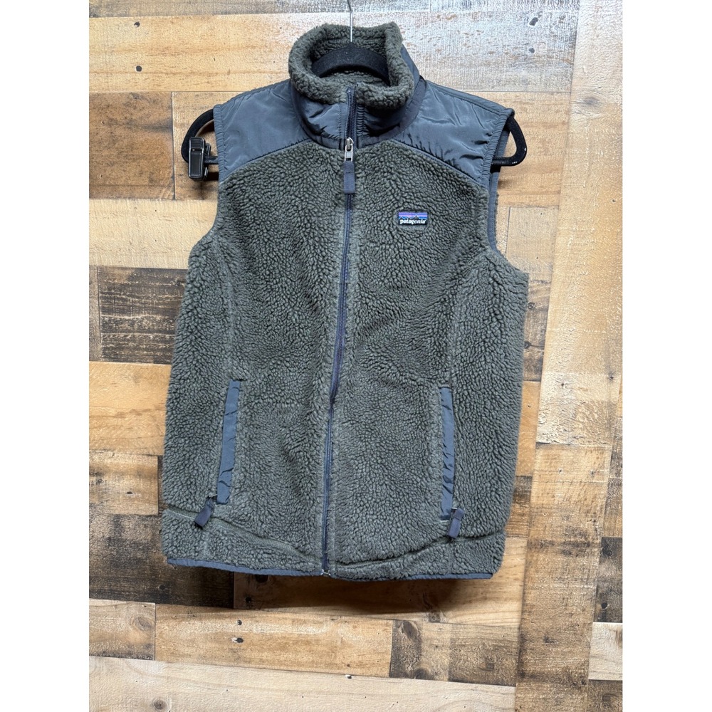 Patagonia Los Gatos Fleece Vest Womens Large Grey Full Zip Deep Pile 25216